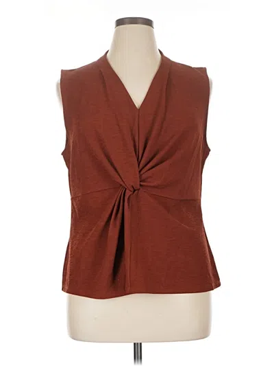 Pre-owned Donna Karan Sleeveless Blouse In Brown