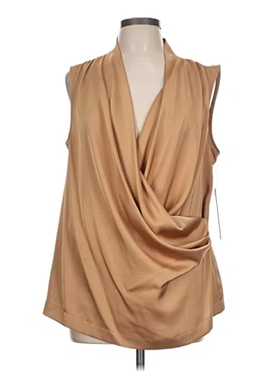Donna Karan Sleeveless Blouse In Tan