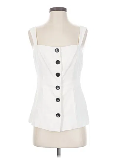 Pre-owned Donna Karan Sleeveless Blouse In White
