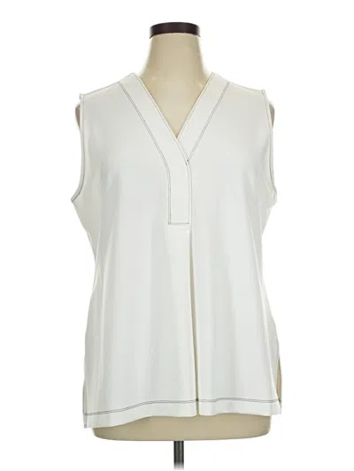 Pre-owned Donna Karan Sleeveless Blouse In White