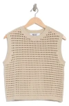 Donna Karan Sleeveless Open Stitch Sweater In Pebble
