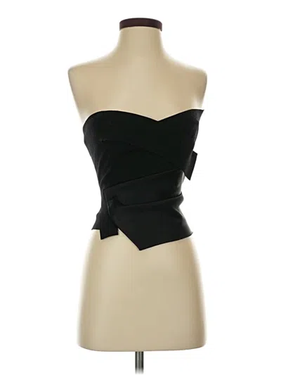 Donna Karan Sleeveless Top Black Strapless Neckline Tops