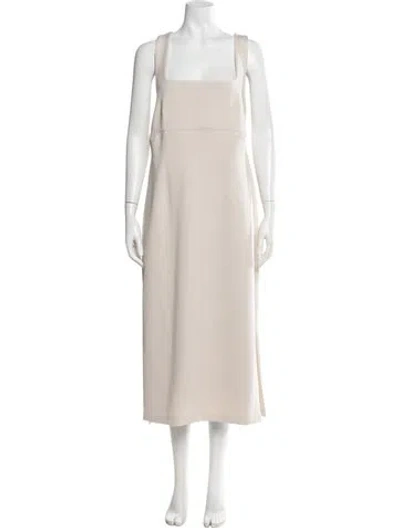Pre-owned Donna Karan Square Neckline Long Dress In Neutral