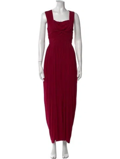 Pre-owned Donna Karan Square Neckline Long Dress In Pink