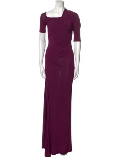 Pre-owned Donna Karan Square Neckline Long Dress In Purple