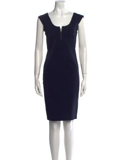 Pre-owned Donna Karan Square Neckline Mini Dress In Black