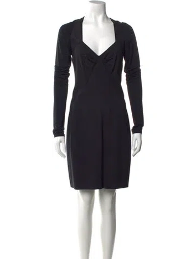 Pre-owned Donna Karan Square Neckline Mini Dress In Black