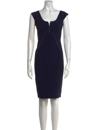 Pre-owned Donna Karan Square Neckline Mini Dress In Black