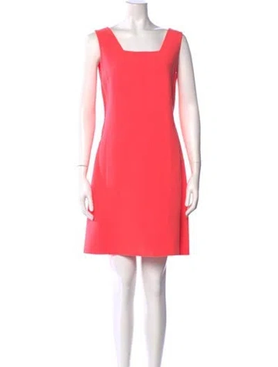 Pre-owned Donna Karan Square Neckline Mini Dress In Pink