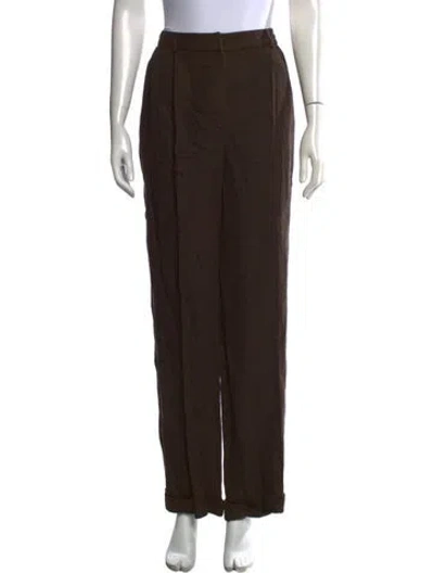 Pre-owned Donna Karan Straight Leg Pants In Brown