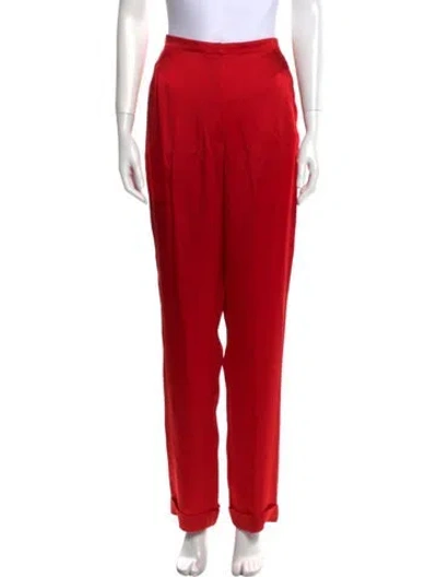 Pre-owned Donna Karan Straight Leg Pants In Red
