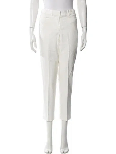 Pre-owned Donna Karan Straight Leg Pants In White
