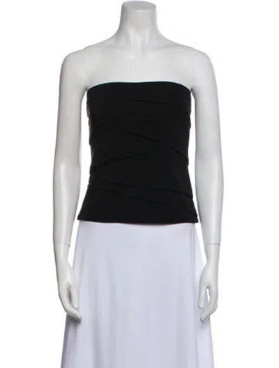 Pre-owned Donna Karan Strapless Crop Top In Black