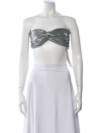 Pre-owned Donna Karan Strapless Crop Top In Multi