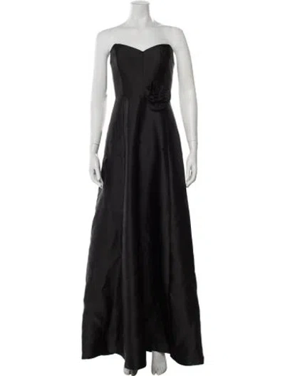 Pre-owned Donna Karan Strapless Long Dress In Black