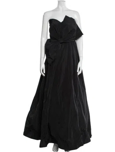 Pre-owned Donna Karan Strapless Long Dress In Black