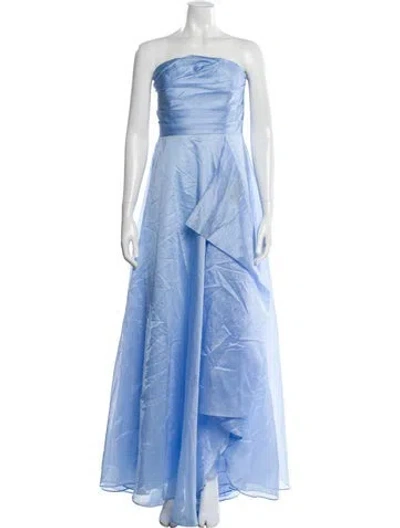 Pre-owned Donna Karan Strapless Long Dress In Blue