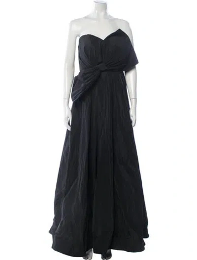 Pre-owned Donna Karan Strapless Long Dress In Blue