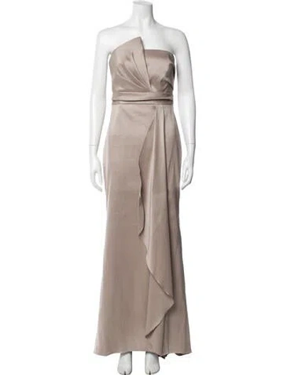 Pre-owned Donna Karan Strapless Long Dress In Neutral