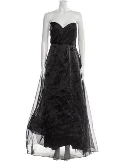 Pre-owned Donna Karan Strapless Long Dress W/ Tags In Black