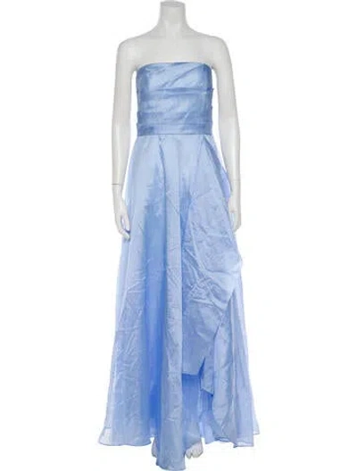 Pre-owned Donna Karan Strapless Long Dress W/ Tags In Blue