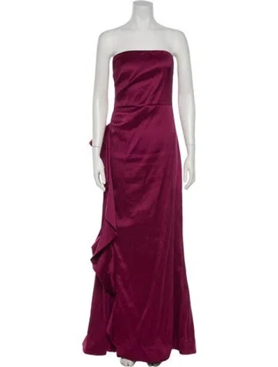 Pre-owned Donna Karan Strapless Long Dress W/ Tags In Burgundy