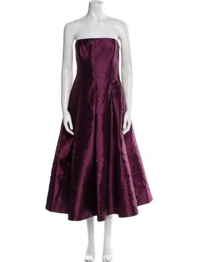 Pre-owned Donna Karan Strapless Midi Length Dress In Purple