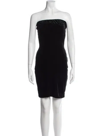 Pre-owned Donna Karan Strapless Mini Dress In Black
