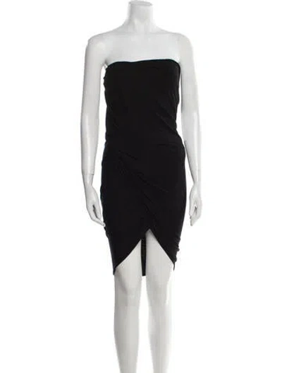 Pre-owned Donna Karan Strapless Mini Dress In Black