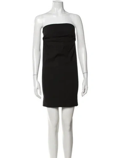 Pre-owned Donna Karan Strapless Mini Dress In Black