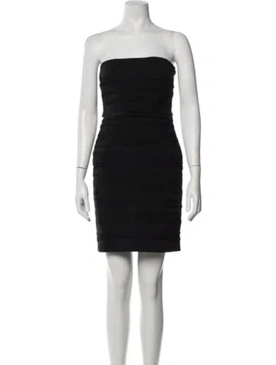 Pre-owned Donna Karan Strapless Mini Dress In Black/blue