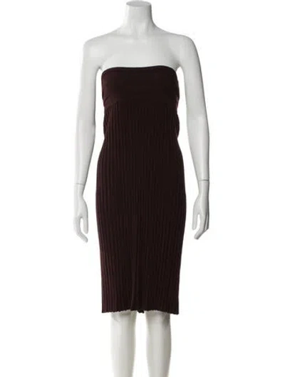 Pre-owned Donna Karan Strapless Mini Dress In Brown