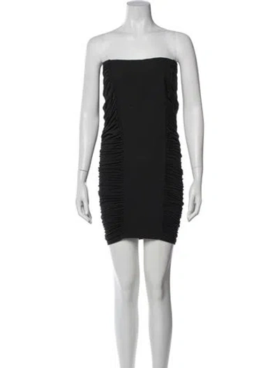 Pre-owned Donna Karan Strapless Mini Dress In Gray