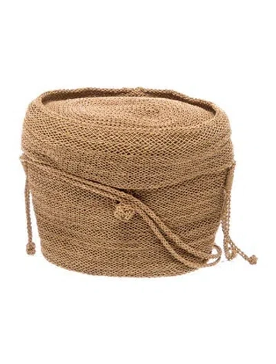 Pre-owned Donna Karan Straw Evening Bag In Neutral
