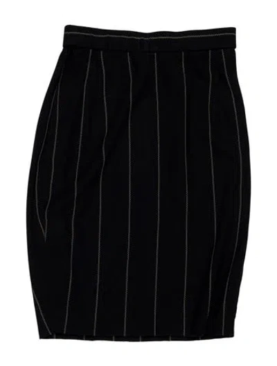 Pre-owned Donna Karan Striped Mini Skirt In Black