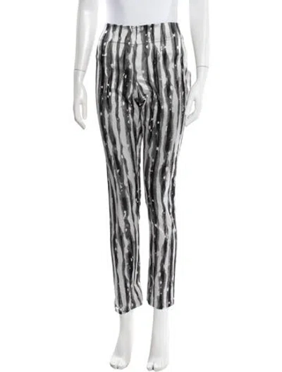 Pre-owned Donna Karan Striped Skinny Leg Pants In Gray