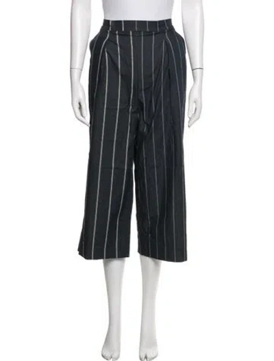 Pre-owned Donna Karan Striped Wide Leg Pants In Blue