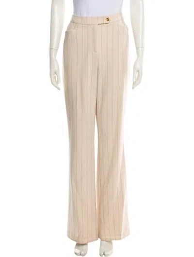 Pre-owned Donna Karan Striped Wide Leg Pants In Neutral