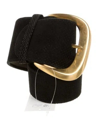 Pre-owned Donna Karan Suede Belt In Black