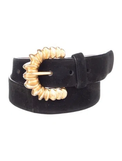 Pre-owned Donna Karan Suede Belt In Black
