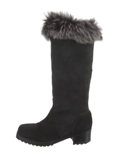 Pre-owned Donna Karan Suede Boots In Black
