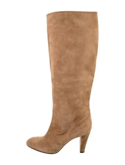 Pre-owned Donna Karan Suede Boots In Neutral