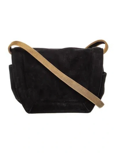 Pre-owned Donna Karan Suede Crossbody Bag In Black