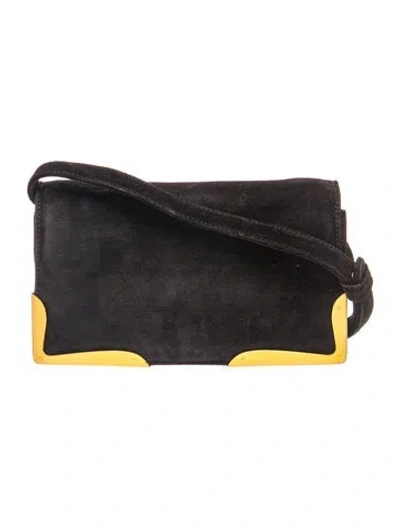 Pre-owned Donna Karan Suede Crossbody Bag In Black