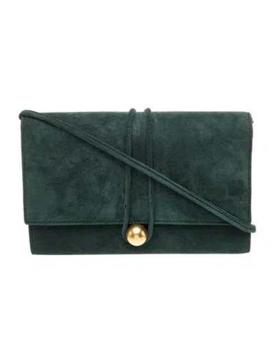 Pre-owned Donna Karan Suede Crossbody Bag In Green