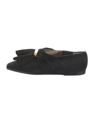 Pre-owned Donna Karan Suede Flats In Black