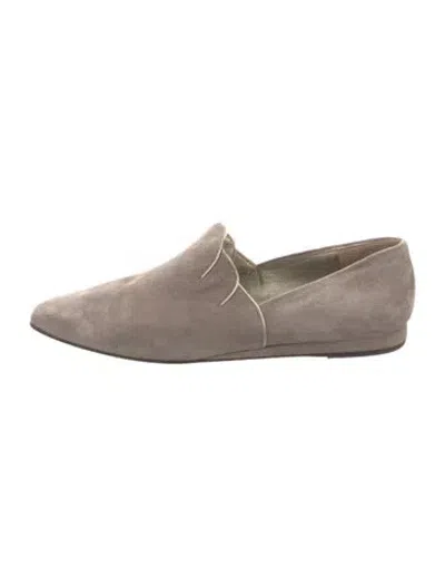 Pre-owned Donna Karan Suede Loafers In Grey