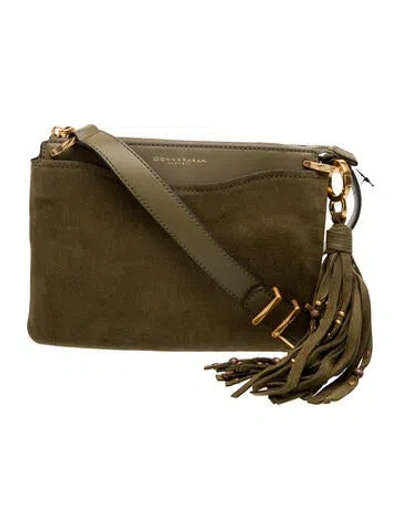 Pre-owned Donna Karan Suede Messenger Bag In Green