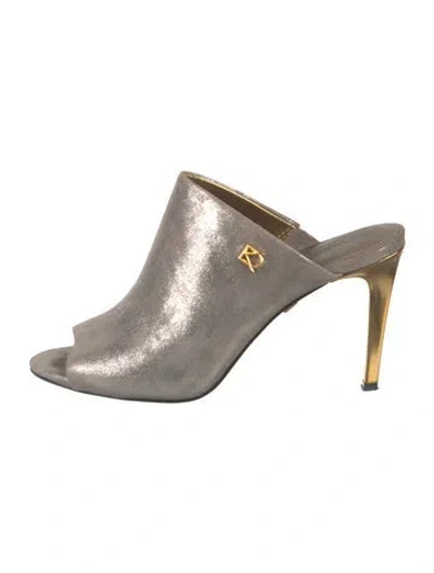 Pre-owned Donna Karan Suede Mules In Gray