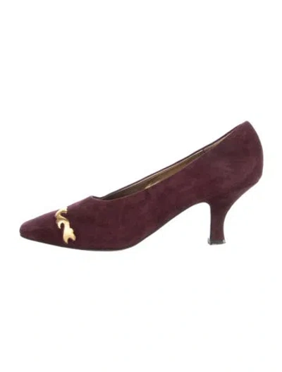 Pre-owned Donna Karan Suede Pumps In Burgundy
